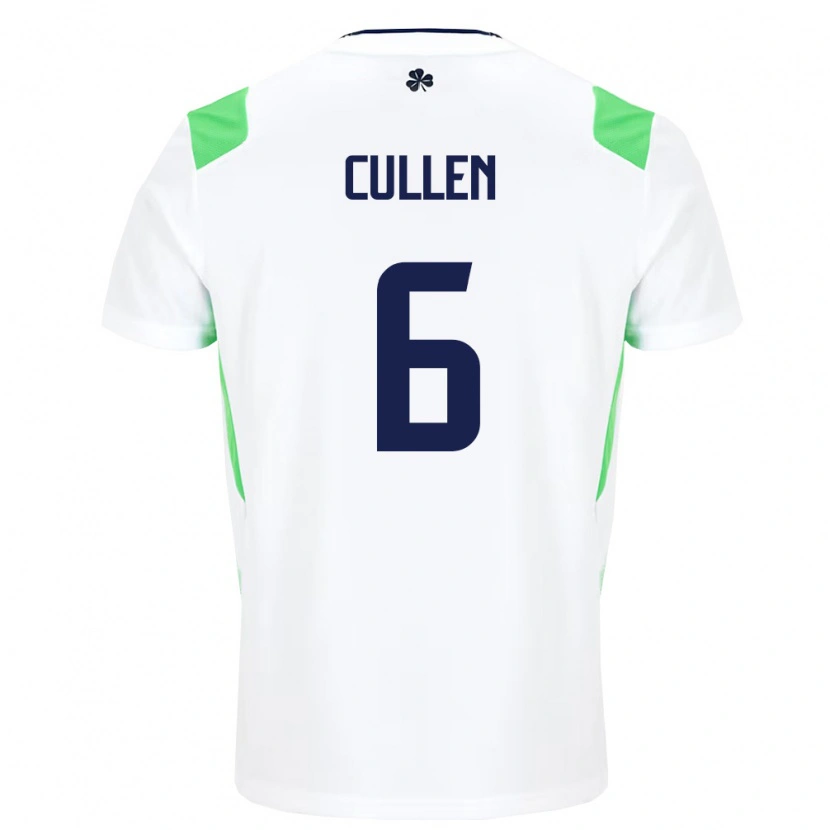 Danxen Dámské Irsko Josh Cullen #6 Bílá Světle Zelená Daleko Hráčské Dresy 26-28 Dres
