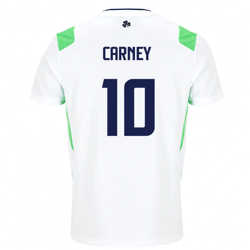 Danxen Dámské Irsko William Carney #10 Bílá Světle Zelená Daleko Hráčské Dresy 26-28 Dres