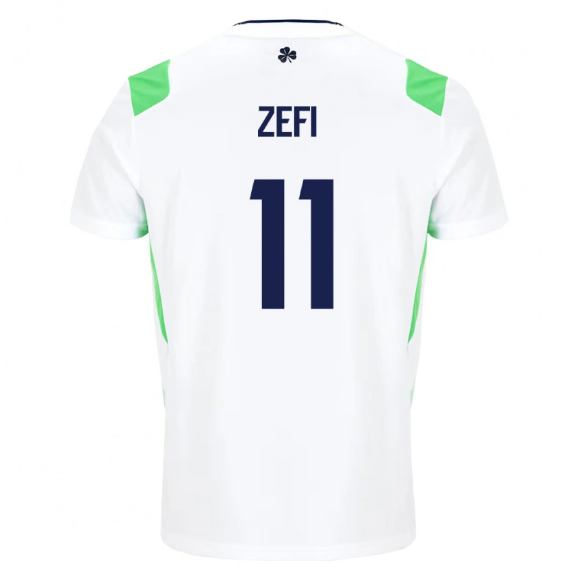 Danxen Dámské Irsko Kevin Zefi #11 Bílá Světle Zelená Daleko Hráčské Dresy 26-28 Dres