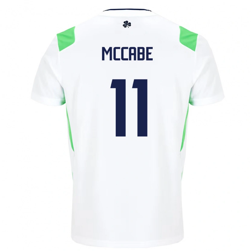 Danxen Dámské Irsko Katie Mccabe #11 Bílá Světle Zelená Daleko Hráčské Dresy 26-28 Dres