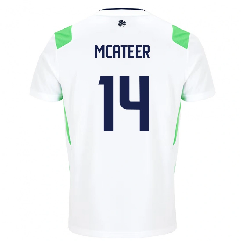 Danxen Dámské Irsko Gavin Mcateer #14 Bílá Světle Zelená Daleko Hráčské Dresy 26-28 Dres