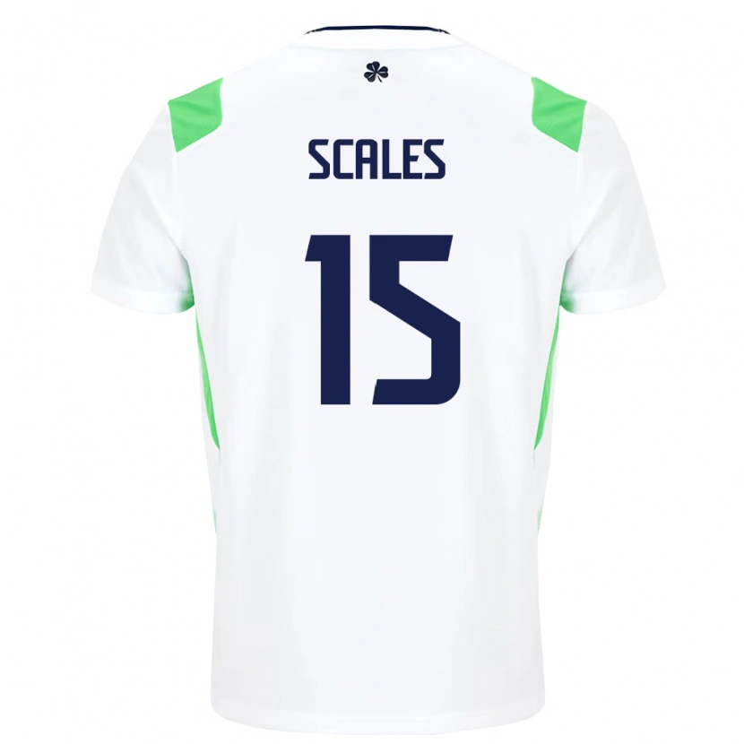 Danxen Dámské Irsko Liam Scales #15 Bílá Světle Zelená Daleko Hráčské Dresy 26-28 Dres