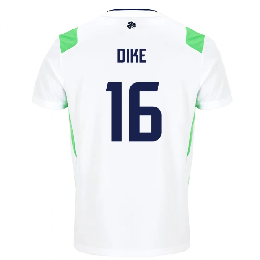 Danxen Dámské Irsko Michael Dike #16 Bílá Světle Zelená Daleko Hráčské Dresy 26-28 Dres
