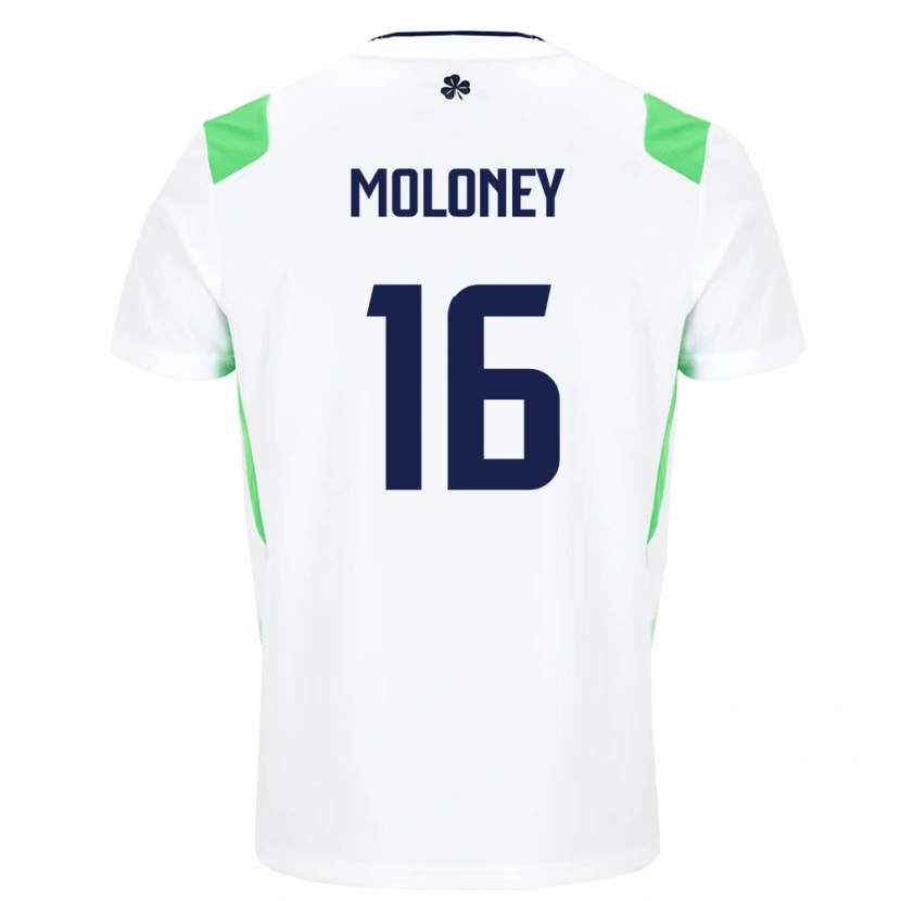 Danxen Dámské Irsko George Moloney #16 Bílá Světle Zelená Daleko Hráčské Dresy 26-28 Dres