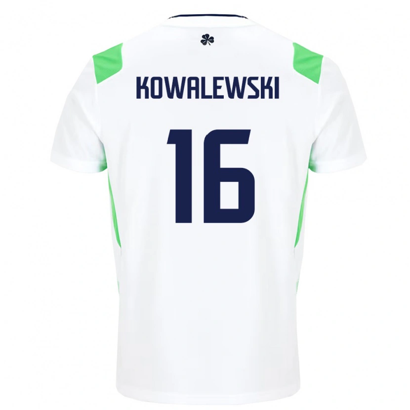 Danxen Dámské Irsko Jakub Kowalewski #16 Bílá Světle Zelená Daleko Hráčské Dresy 26-28 Dres