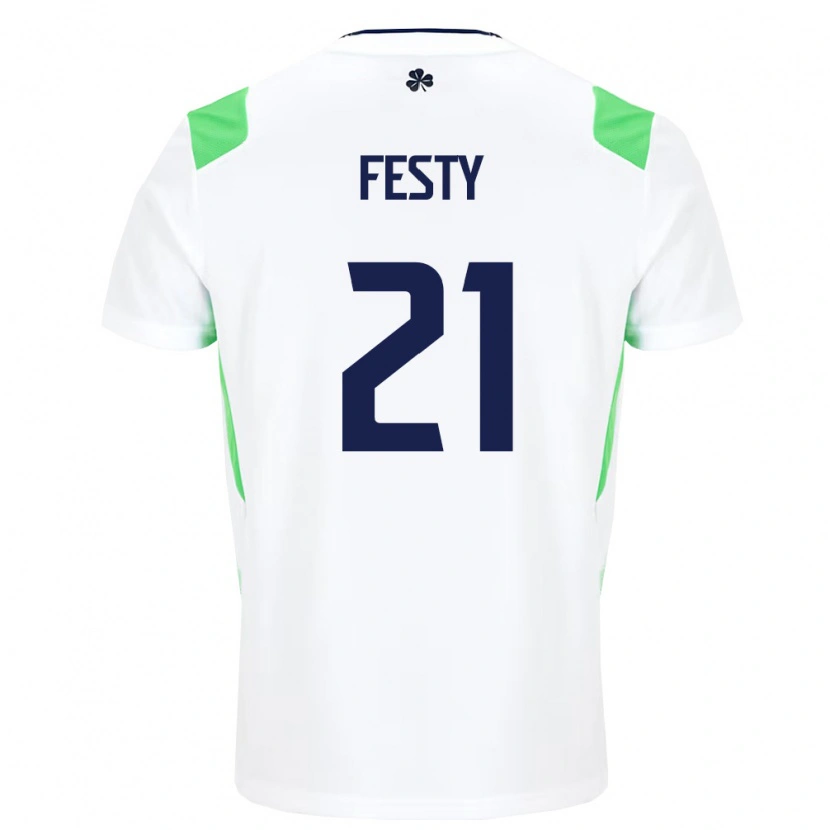Danxen Dámské Irsko Festy Ebosele #21 Bílá Světle Zelená Daleko Hráčské Dresy 26-28 Dres