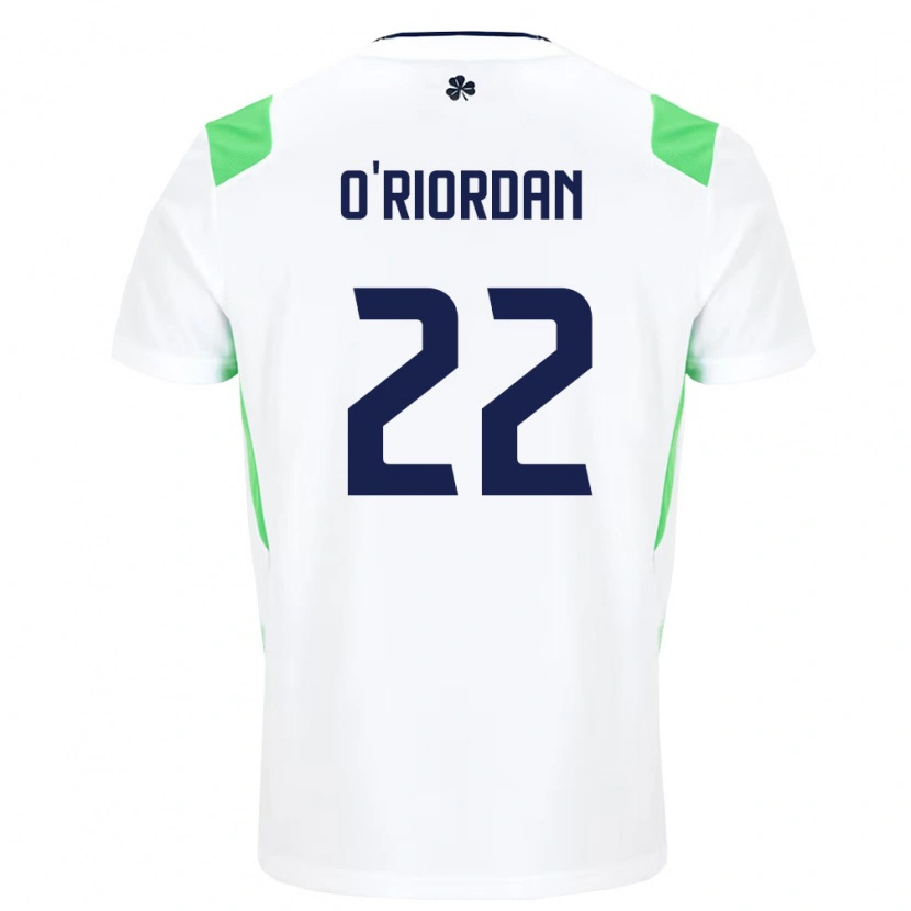 Danxen Dámské Irsko Connor O'riordan #22 Bílá Světle Zelená Daleko Hráčské Dresy 26-28 Dres