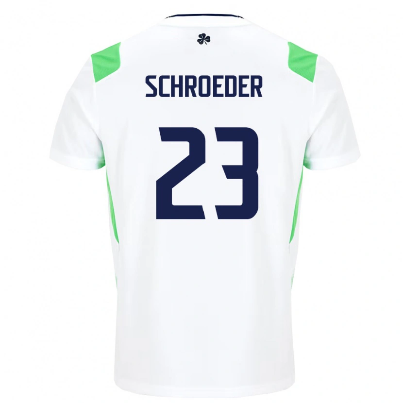 Danxen Dámské Irsko Patricio Schroeder #23 Bílá Světle Zelená Daleko Hráčské Dresy 26-28 Dres