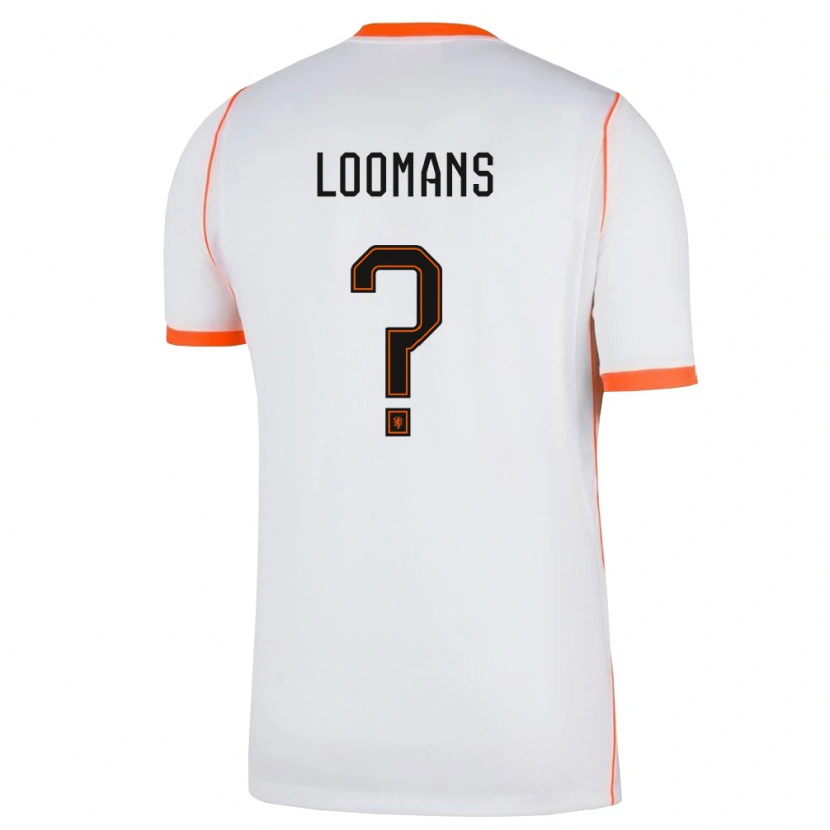 Danxen Dámské Nizozemsko Willem Loomans #0 Bílá Oranžová Daleko Hráčské Dresy 26-28 Dres