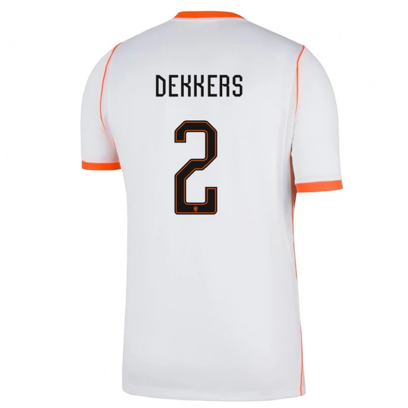 Danxen Dámské Nizozemsko Sem Dekkers #2 Bílá Oranžová Daleko Hráčské Dresy 26-28 Dres