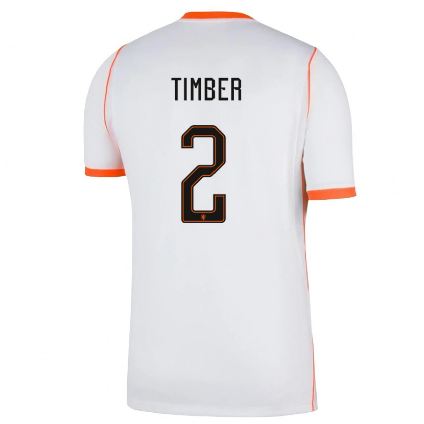 Danxen Dámské Nizozemsko Jurriën Timber #2 Bílá Oranžová Daleko Hráčské Dresy 26-28 Dres