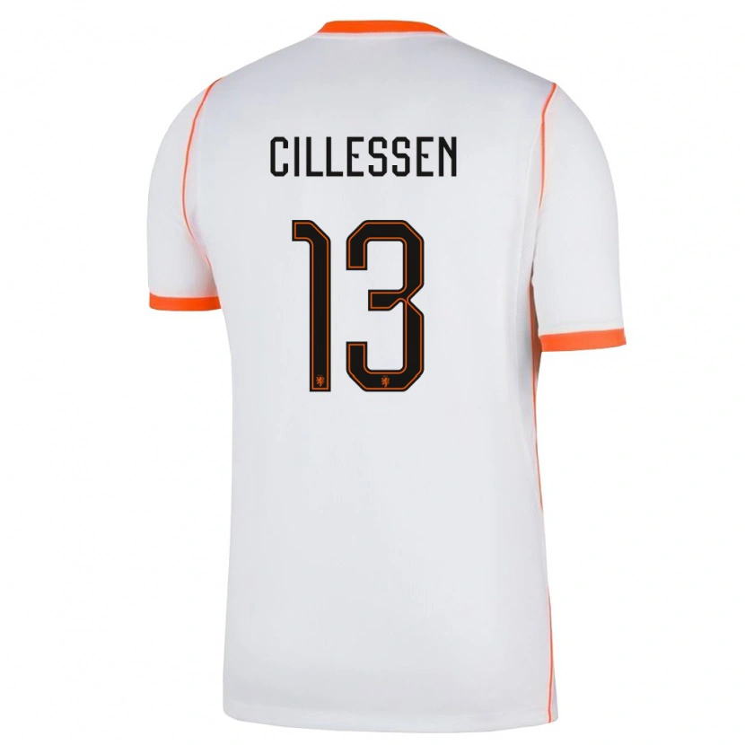 Danxen Dámské Nizozemsko Jasper Cillessen #13 Bílá Oranžová Daleko Hráčské Dresy 26-28 Dres