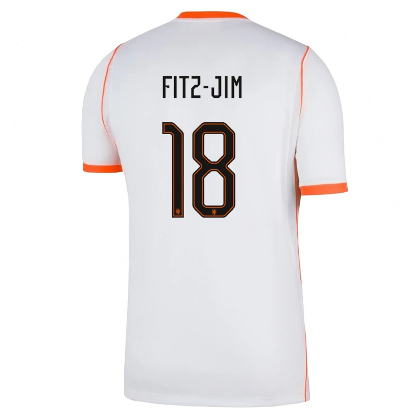 Danxen Dámské Nizozemsko Kian Fitz-Jim #18 Bílá Oranžová Daleko Hráčské Dresy 26-28 Dres