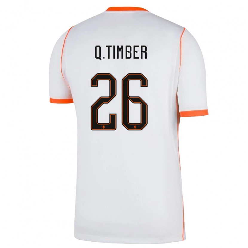 Danxen Dámské Nizozemsko Quinten Timber #26 Bílá Oranžová Daleko Hráčské Dresy 26-28 Dres