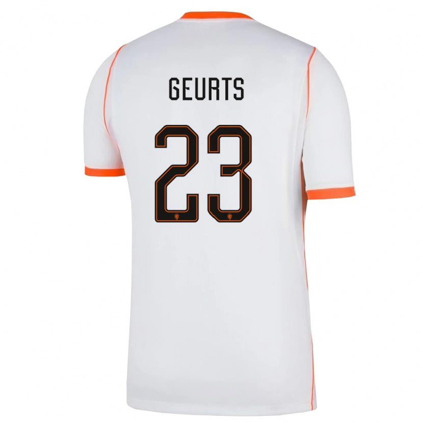 Danxen Dámské Nizozemsko Loes Geurts #23 Bílá Oranžová Daleko Hráčské Dresy 26-28 Dres