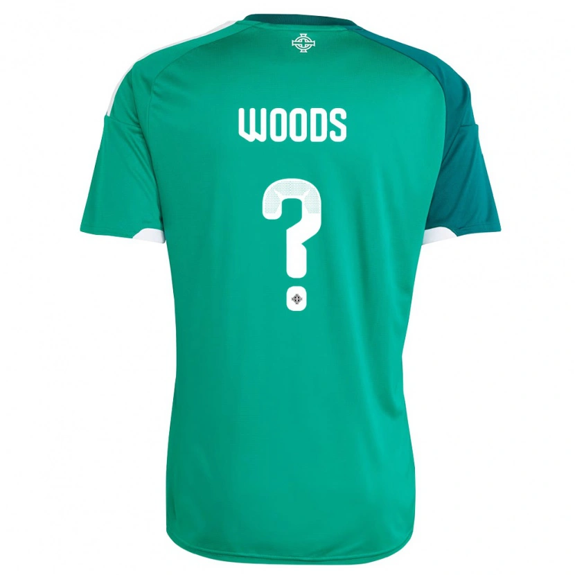 Danxen Dětské Severní Irsko Calum Woods #0 Zelená Bílá Domů Hráčské Dresy 26-28 Dres