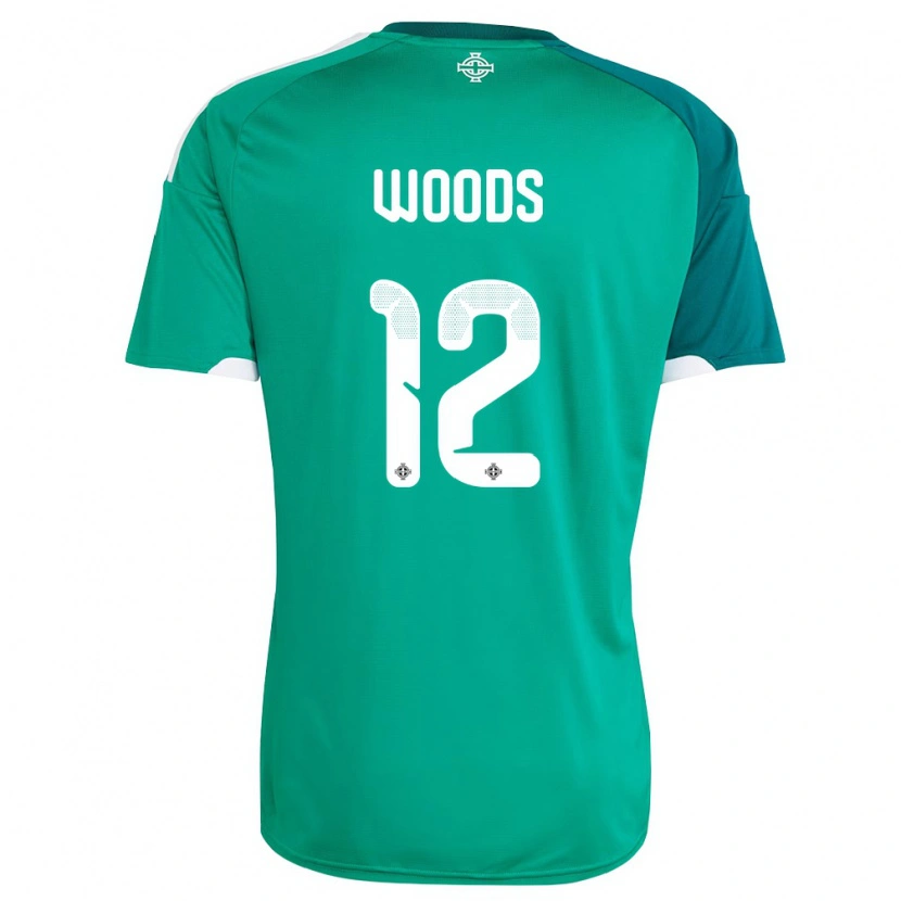 Danxen Dětské Severní Irsko Lilie Woods #12 Zelená Bílá Domů Hráčské Dresy 26-28 Dres