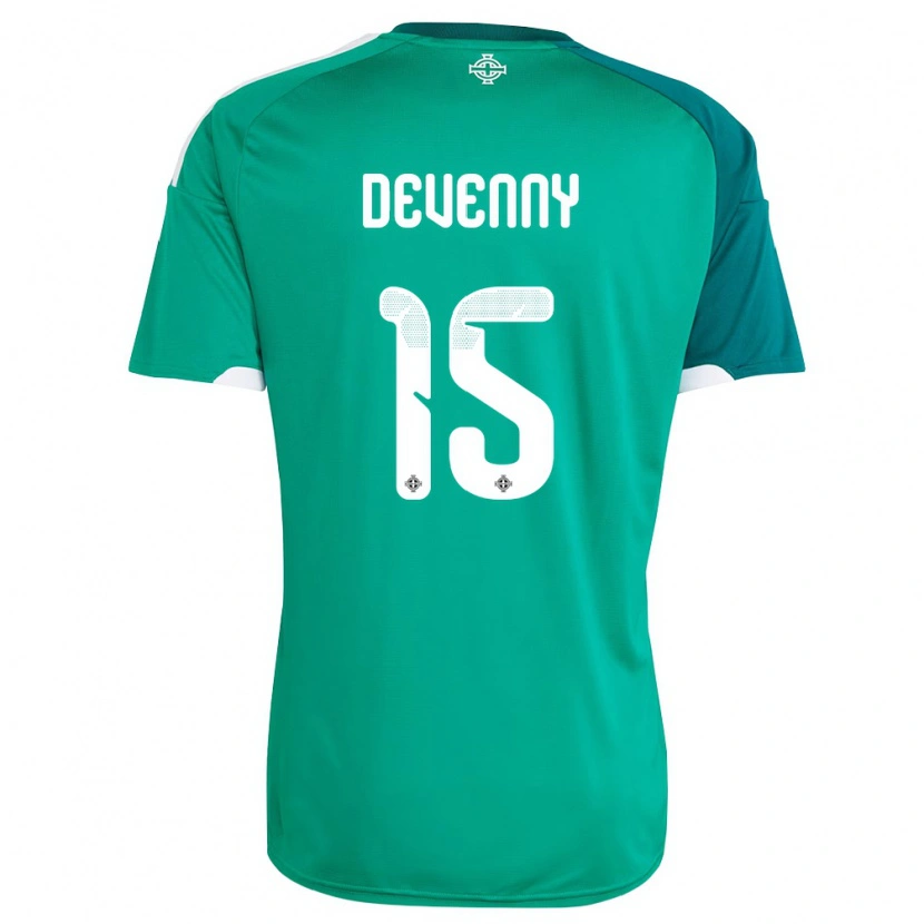 Danxen Dětské Severní Irsko Justin Devenny #15 Zelená Bílá Domů Hráčské Dresy 26-28 Dres