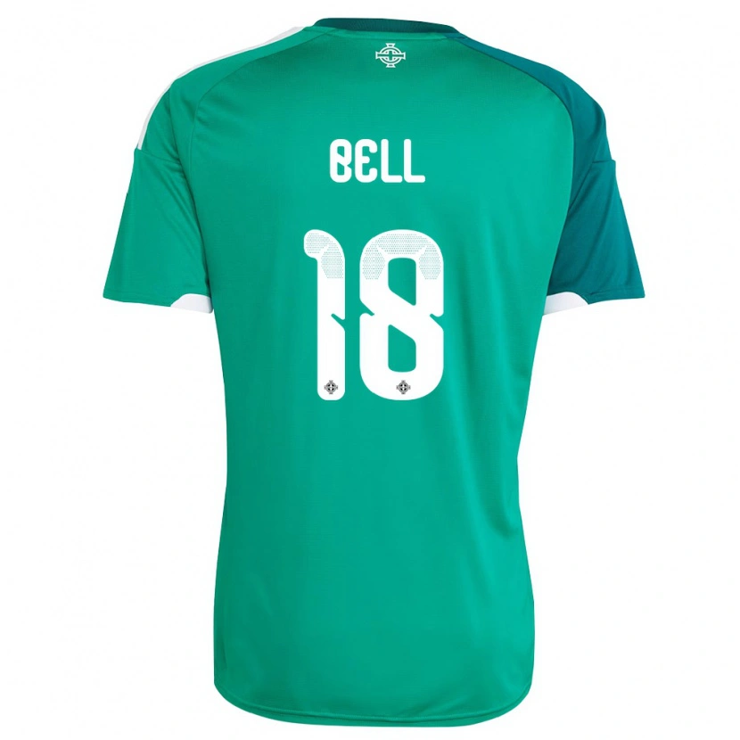 Danxen Dětské Severní Irsko Megan Bell #18 Zelená Bílá Domů Hráčské Dresy 26-28 Dres