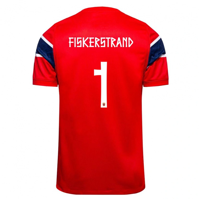Danxen Dětské Norsko Cecilie Fiskerstrand #1 Červená Námořnická Bílá Domů Hráčské Dresy 26-28 Dres
