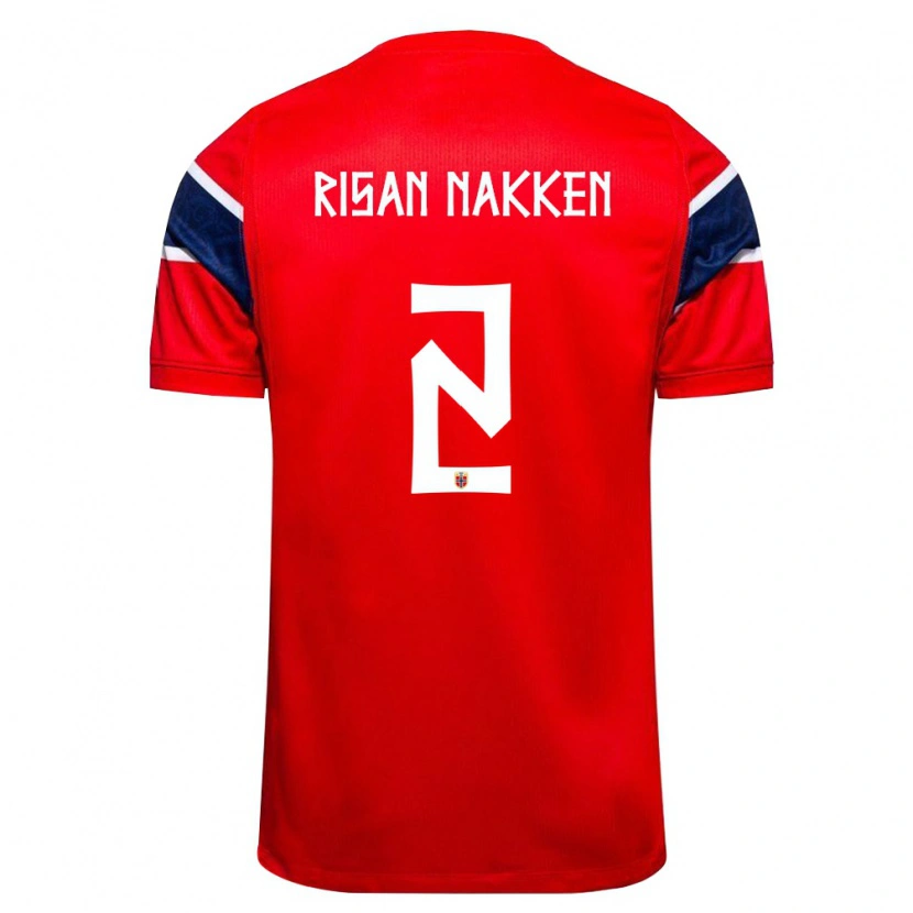 Danxen Dětské Norsko Daniel Risan Nakken #2 Červená Námořnická Bílá Domů Hráčské Dresy 26-28 Dres