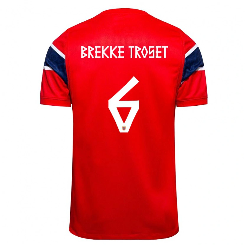 Danxen Dětské Norsko Henry Brekke Troset #6 Červená Námořnická Bílá Domů Hráčské Dresy 26-28 Dres