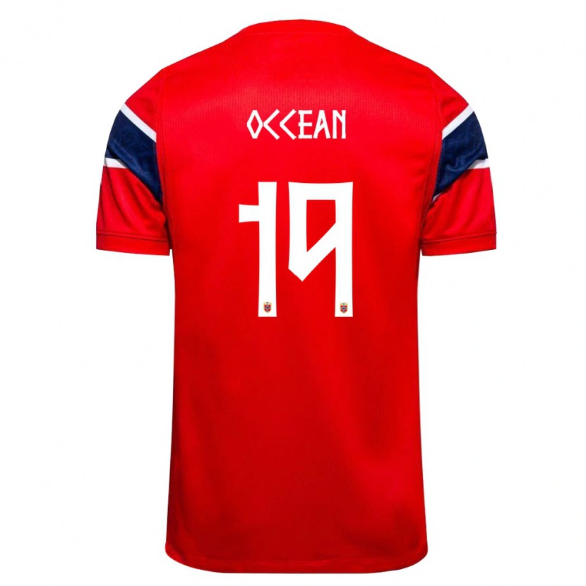 Danxen Dětské Norsko Gabriel Occéan #19 Červená Námořnická Bílá Domů Hráčské Dresy 26-28 Dres