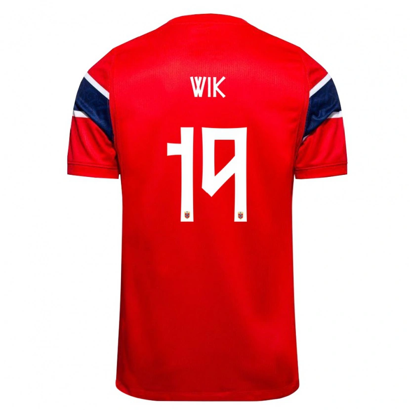 Danxen Dětské Norsko Nicholas Wik #19 Červená Námořnická Bílá Domů Hráčské Dresy 26-28 Dres