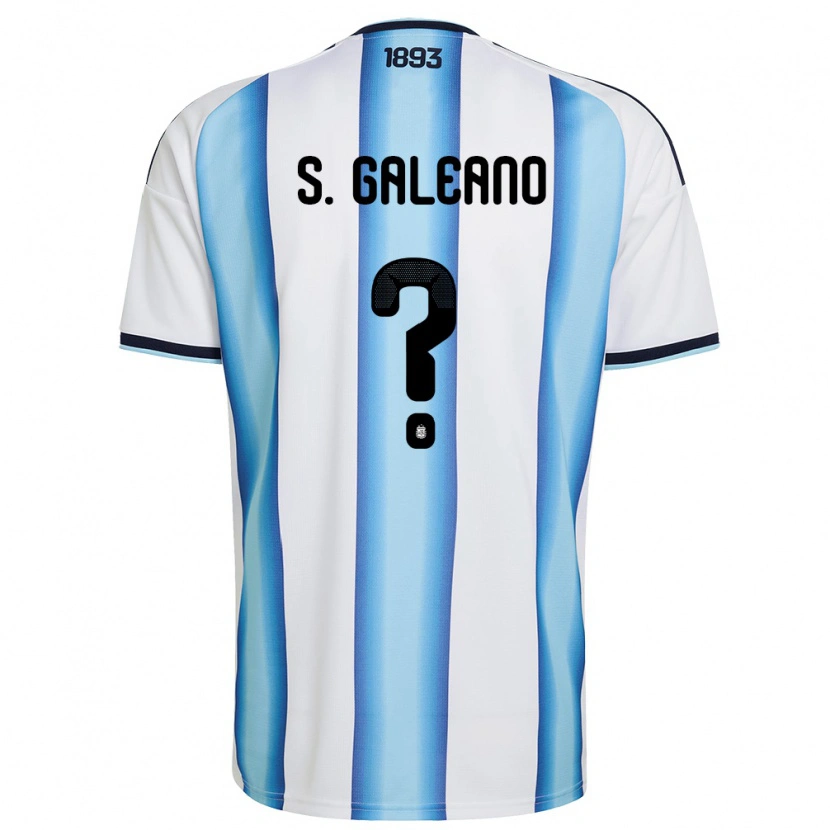Danxen Dětské Argentina Sebastián Galeano #0 Bílá Nebeská Modrá Námořnická Domů Hráčské Dresy 26-28 Dres
