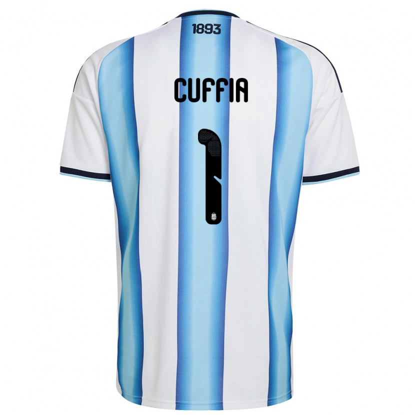 Danxen Dětské Argentina Lucas Cuffia #1 Bílá Nebeská Modrá Námořnická Domů Hráčské Dresy 26-28 Dres