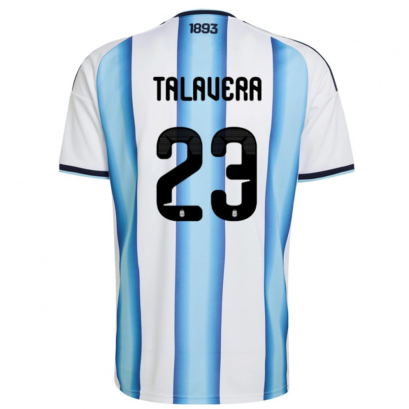 Danxen Dětské Argentina Demian Talavera #23 Bílá Nebeská Modrá Námořnická Domů Hráčské Dresy 26-28 Dres