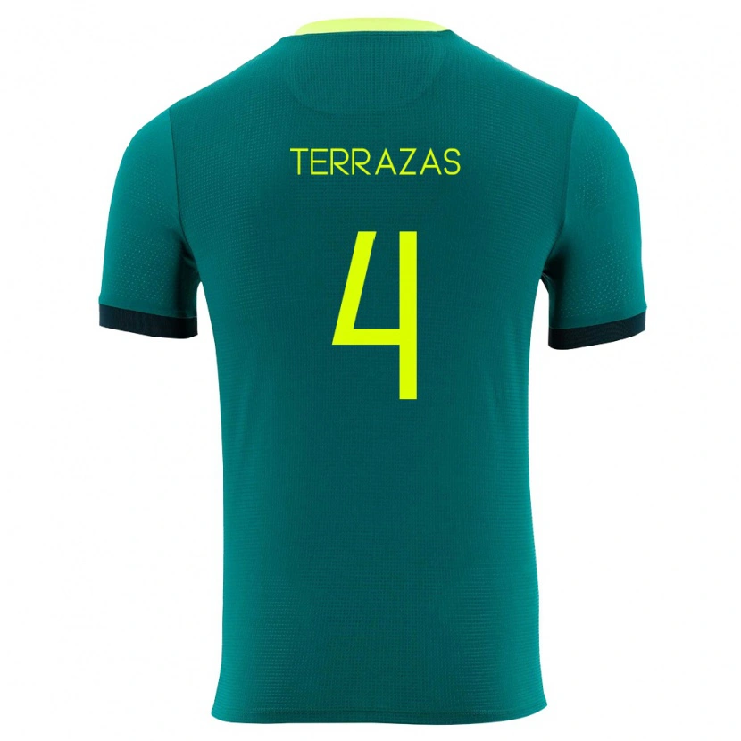 Danxen Dětské Bolívie Sergio Terrazas #4 Zelená Žlutá Černá Domů Hráčské Dresy 26-28 Dres