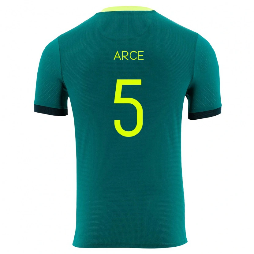 Danxen Dětské Bolívie Santiago Arce #5 Zelená Žlutá Černá Domů Hráčské Dresy 26-28 Dres
