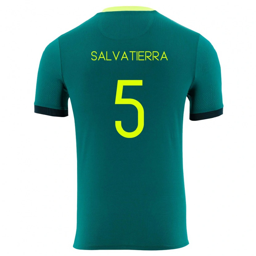Danxen Dětské Bolívie Érika Salvatierra #5 Zelená Žlutá Černá Domů Hráčské Dresy 26-28 Dres