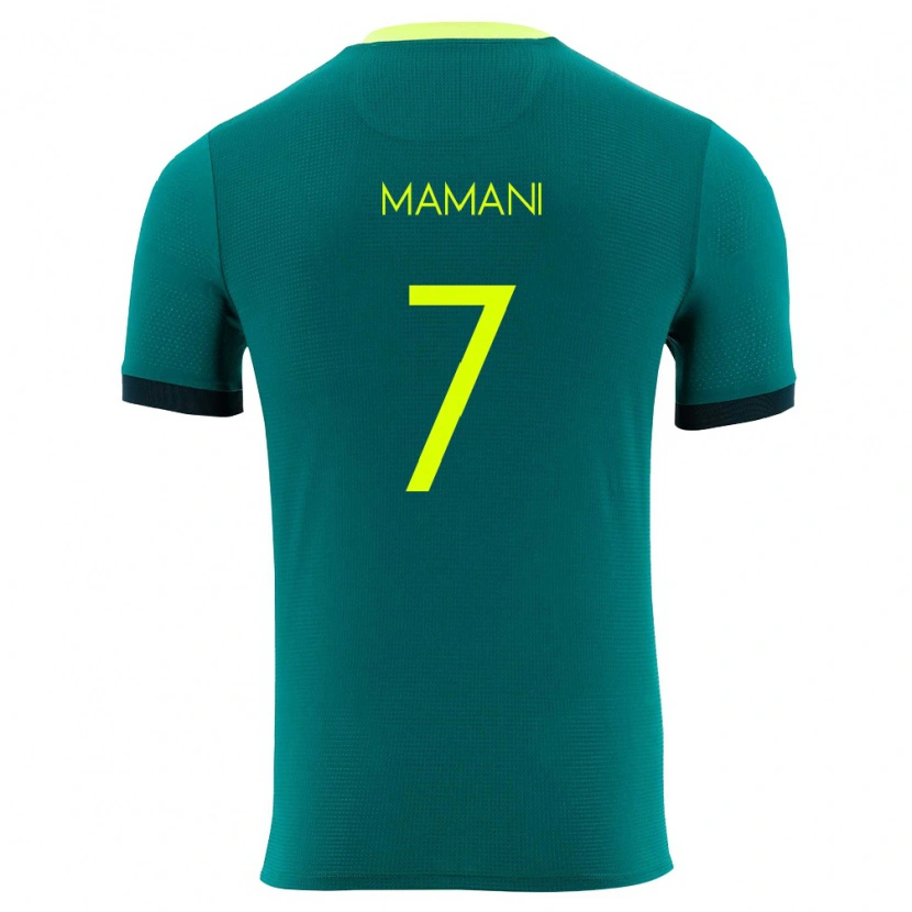 Danxen Dětské Bolívie Braian Mamani #7 Zelená Žlutá Černá Domů Hráčské Dresy 26-28 Dres