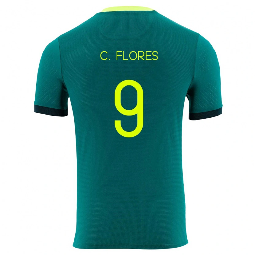 Danxen Dětské Bolívie Cesar Flores #9 Zelená Žlutá Černá Domů Hráčské Dresy 26-28 Dres