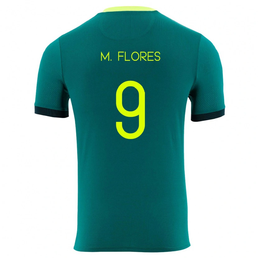 Danxen Dětské Bolívie Marlene Flores #9 Zelená Žlutá Černá Domů Hráčské Dresy 26-28 Dres