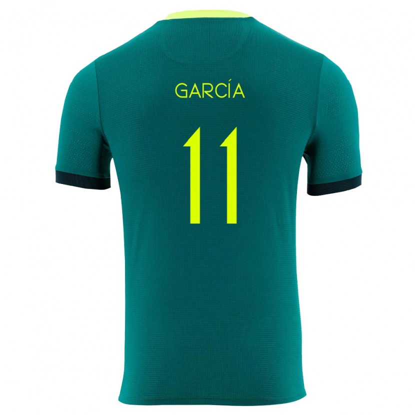 Danxen Dětské Bolívie Santos García #11 Zelená Žlutá Černá Domů Hráčské Dresy 26-28 Dres