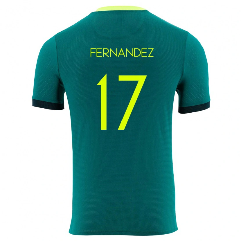 Danxen Dětské Bolívie Roberto Fernández #17 Zelená Žlutá Černá Domů Hráčské Dresy 26-28 Dres