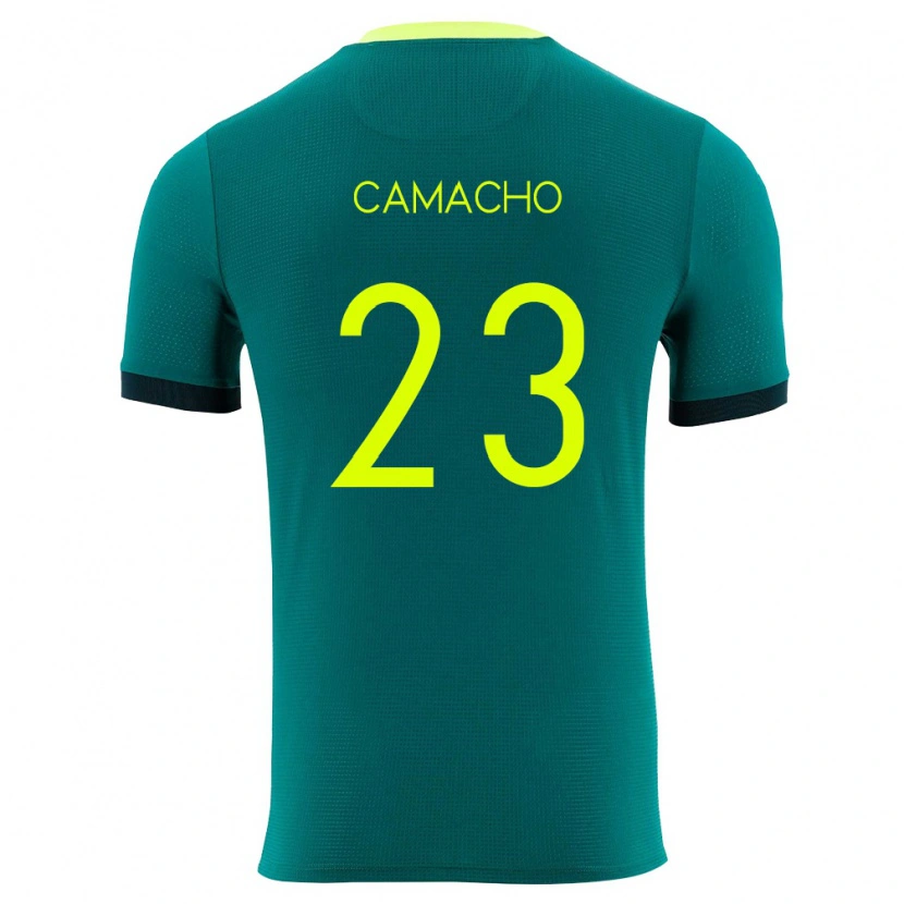 Danxen Dětské Bolívie Juan Camacho #23 Zelená Žlutá Černá Domů Hráčské Dresy 26-28 Dres