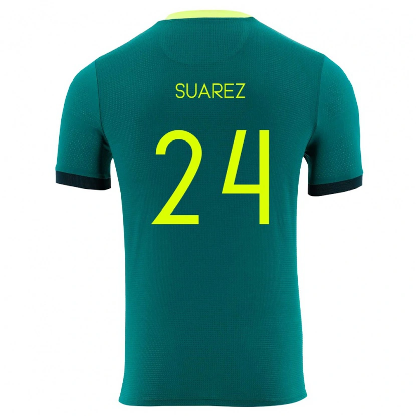 Danxen Dětské Bolívie Marcelo Suárez #24 Zelená Žlutá Černá Domů Hráčské Dresy 26-28 Dres