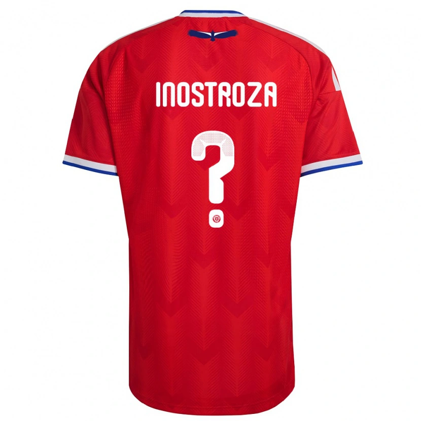 Danxen Dětské Chile Fernando Inostroza #0 Červená Bílá Modrá Domů Hráčské Dresy 26-28 Dres