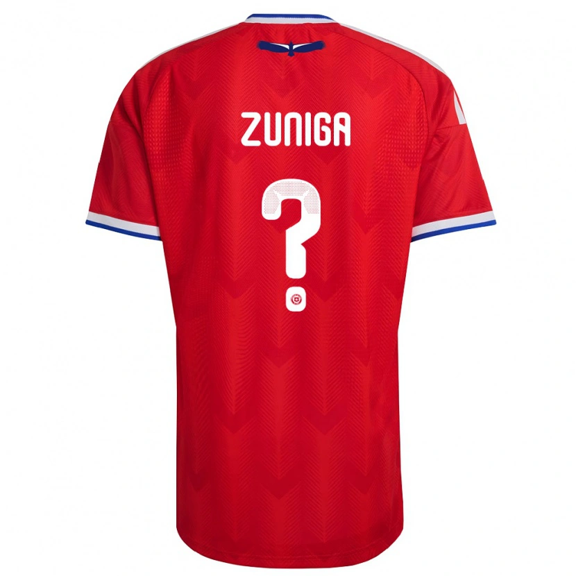 Danxen Dětské Chile Máximo Zúñiga #0 Červená Bílá Modrá Domů Hráčské Dresy 26-28 Dres
