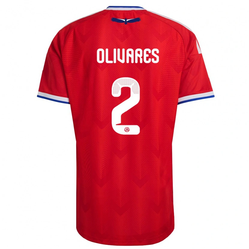 Danxen Dětské Chile Michelle Olivares #2 Červená Bílá Modrá Domů Hráčské Dresy 26-28 Dres