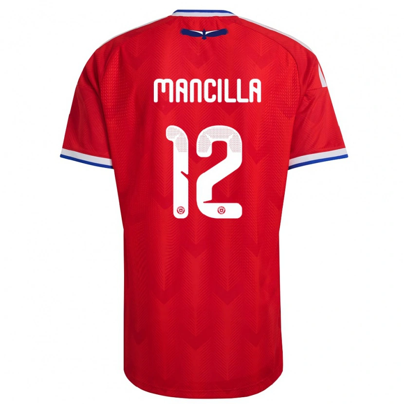 Danxen Dětské Chile Franco Mancilla #12 Červená Bílá Modrá Domů Hráčské Dresy 26-28 Dres