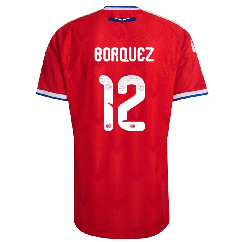 Danxen Dětské Chile Gabriela Bórquez #12 Červená Bílá Modrá Domů Hráčské Dresy 26-28 Dres