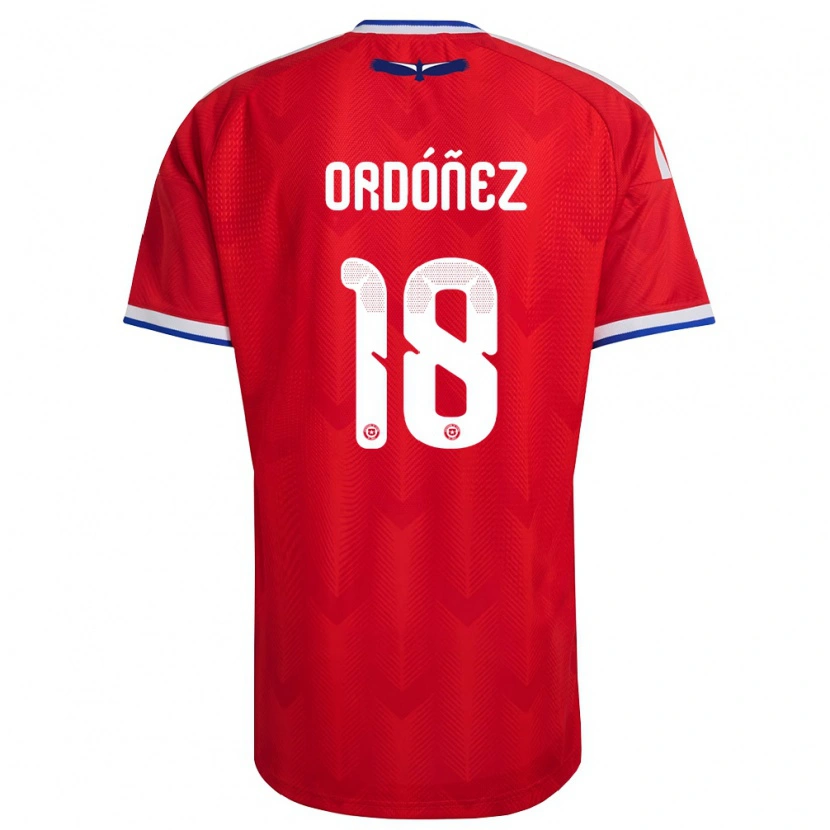 Danxen Dětské Chile Samuel Ordóñez #18 Červená Bílá Modrá Domů Hráčské Dresy 26-28 Dres