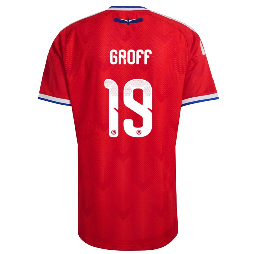 Danxen Dětské Chile Llanka Groff #19 Červená Bílá Modrá Domů Hráčské Dresy 26-28 Dres