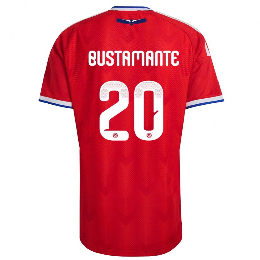 Danxen Dětské Chile Paloma Bustamante #20 Červená Bílá Modrá Domů Hráčské Dresy 26-28 Dres