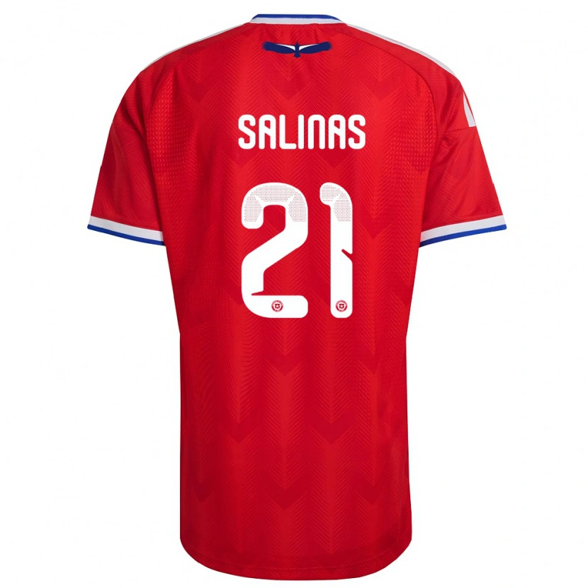 Danxen Dětské Chile Francisco Salinas #21 Červená Bílá Modrá Domů Hráčské Dresy 26-28 Dres